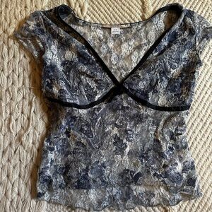 Urban Outfitters Kimchi Blue Madison Semi-Sheer Lace Blouse